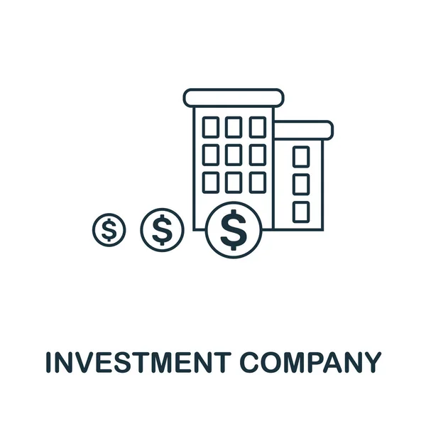 Investeringsbolag ikon skissera stil. Tunn linje kreativ investeringsbolag ikon för logotyp, grafisk design och mer — Stock vektor