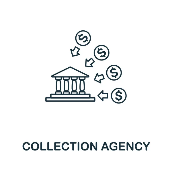 Колекційне агентство значок стилю контурів. Тонка лінія Creative Collection Agency значок для логотипу, графічного дизайну тощо — стоковий вектор