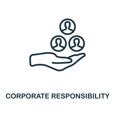 Corporate Responsibility icon outline style. Thin line creative Corporate Responsibility icon for logo, graphic design and more clipart