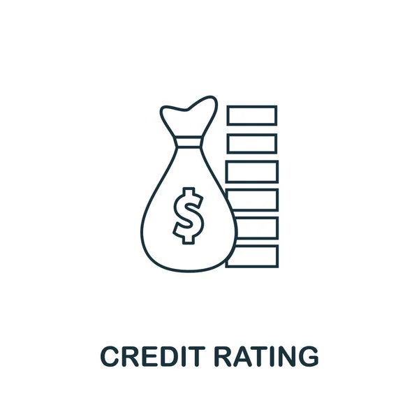 Rating kredytowy styl zarysu ikony. Cienka ikona kreatywnej oceny kredytowej na logo, projekt graficzny i wiele innych — Wektor stockowy