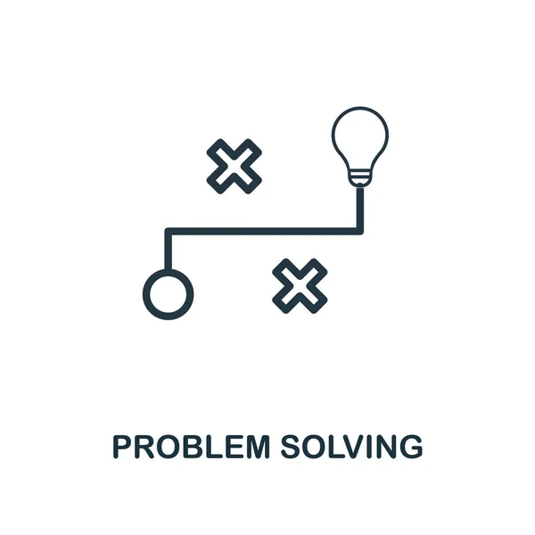 Problema Risolvere lo stile dei contorni delle icone. Linea sottile creativa Problem Solving icona per logo, grafica e altro ancora — Vettoriale Stock
