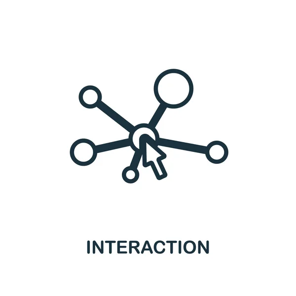 Ícone de interação estilo esboço. Ícone de interação criativo de linha fina para logotipo, design gráfico e muito mais — Vetor de Stock