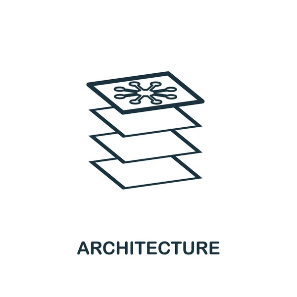 Icono de arquitectura esbozar estilo. Icono de arquitectura creativa de línea delgada para logo, diseño gráfico y más — Vector de stock