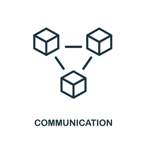 Ícone de comunicação estilo esboço. Ícone de comunicação criativa linha fina para logotipo, design gráfico e muito mais — Vetor de Stock