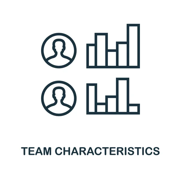 Caractéristiques de l'équipe icône style contour. Ligne mince créatif Team Caractéristiques icône pour logo, graphisme et plus — Image vectorielle