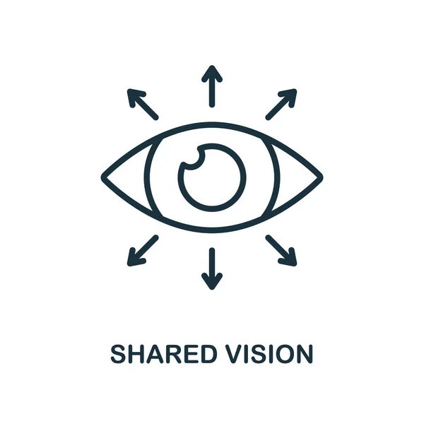 Wspólny styl ikony Vision. Cienka linia kreatywna ikona Shared Vision na logo, projekt graficzny i wiele innych — Wektor stockowy