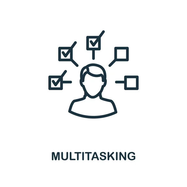 Multitasking-Icon-Umrissstil. Thin Line kreatives Multitasking-Symbol für Logo, Grafikdesign und mehr — Stockvektor