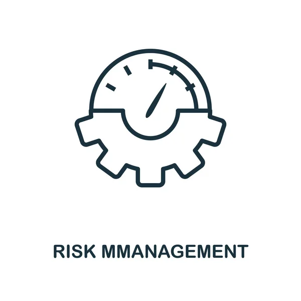 Riskhanteringsikonen skisserar stil. Tunn linje kreativ Risk Management ikon för logotyp, grafisk design och mer — Stock vektor