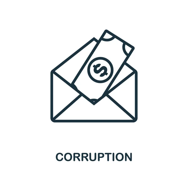 Corruption icon outline style. Thin line creative Corruption icon for logo, graphic design and more — 스톡 벡터