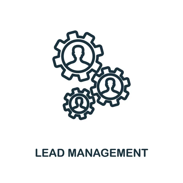 Стиль контура иконки Lead Management. Тонкая линия креативных Значок управления свинцом для логотипа, графического дизайна и многое другое — стоковый вектор