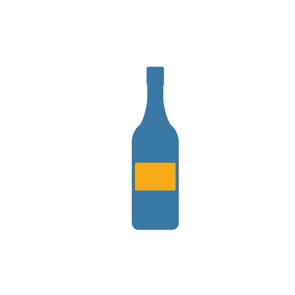 Ikona butelki wina. Płaski element kreatywny z kolekcji ikon barów i restauracji. Kolorowa butelka ikony wina do szablonów, projektowania stron internetowych i oprogramowania — Wektor stockowy