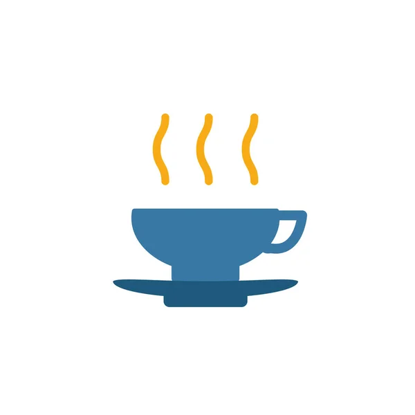 Кофейная чашка. Плоский креативный элемент из коллекции икон баров и ресторанов. Иконка цветного кофе для шаблонов, веб-дизайна и программного обеспечения — стоковый вектор