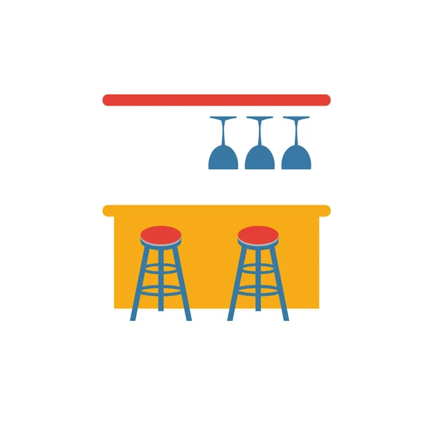 Ícone Bar Counter. Elemento criativo plano de bar e restaurante coleção de ícones. Ícone de contador de barras coloridas para modelos, web design e software — Vetor de Stock