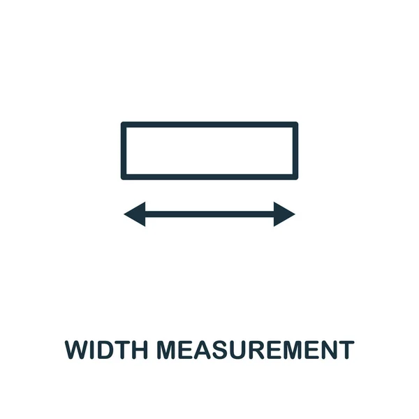Width Measurement icon outline style. Thin line creative Width Measurement icon for logo, graphic design and more — Stock Vector