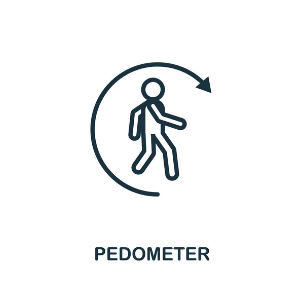 Pedometer icon outline style. Thin line creative Pedometer icon for logo, graphic design and more — 스톡 벡터