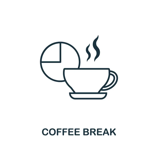 Coffee Break icon outline style. Thin line creative Coffee Break icon for logo, graphic design and more — 스톡 벡터