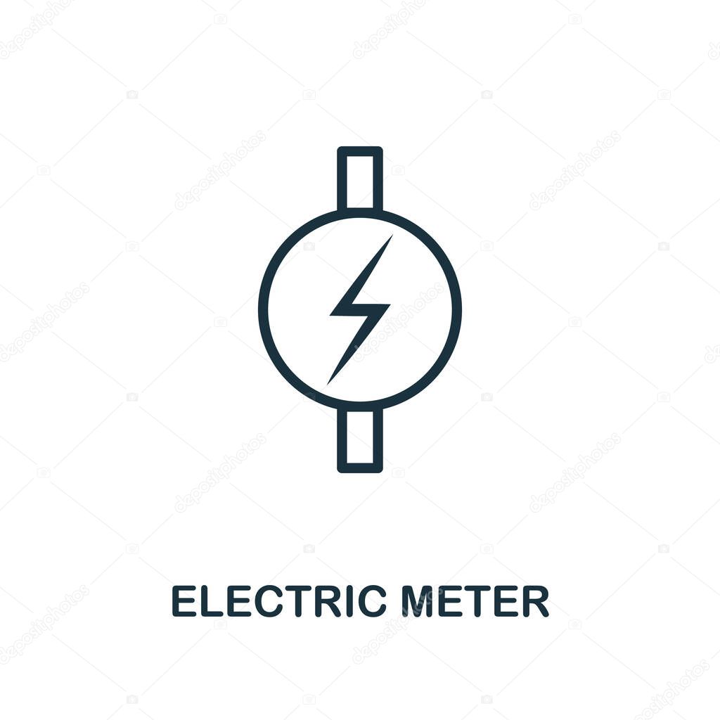 Electric Meter icon outline style. Thin line creative Electric Meter icon for logo, graphic design and more.