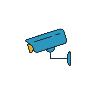 Güvenlik kamerası simgesi. Güvenlik simgeleri koleksiyonundan basit bir öge. Yaratıcı Güvenlik Kamerası simgesi ui, ux, app, yazılım ve bilgi grafikleri