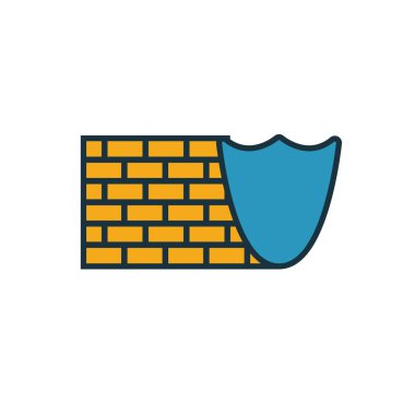 Güvenlik duvarı simgesi. Güvenlik simgeleri koleksiyonundan basit bir öge. Yaratıcı Firewall simgesi ui, ux, app, yazılım ve bilgi grafikleri