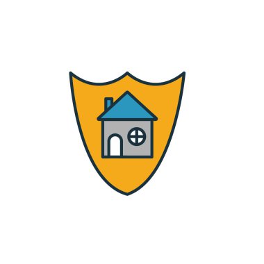 Ev Güvenlik ikonu. Güvenlik simgeleri koleksiyonundan basit bir öge. Creative House Security simgesi ui, ux, apps, yazılım ve bilgi grafikleri