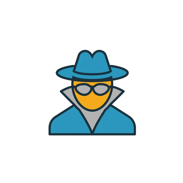 Icona dell'agente spia. Elemento semplice della collezione icone di sicurezza. Creative Spy Agent icona ui, ux, applicazioni, software e infografica — Vettoriale Stock