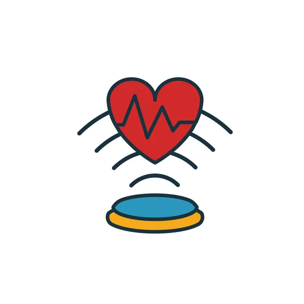 Herzschlag-Sensor-Symbol. Einfaches Element aus der Sensorsymbolsammlung. Creative Heartbeat Sensor icon ui, ux, Apps, Software und Infografiken — Stockvektor