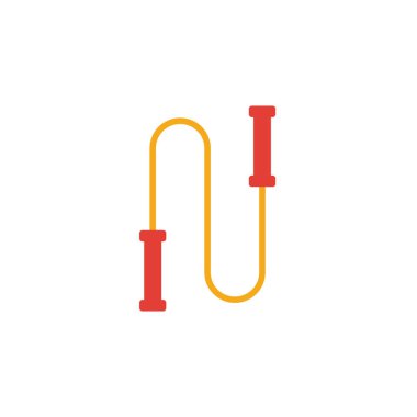 İp atlama simgesi. Fitness koleksiyonundan basit bir düz element. Şablon, yazılım ve uygulamalar için yaratıcı ip ikonu