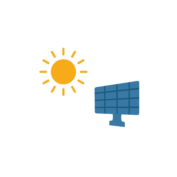 太阳能图标。 简单的扁平元件来自电力和能源的收集. 用于模板、软件和应用程序的创造性太阳能图标 — 图库矢量图片