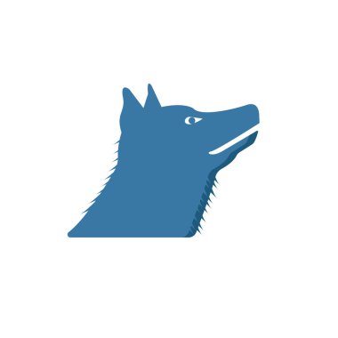 Kurt adam ikonu. Cadılar Bayramı koleksiyonundan basit bir düz element. Şablon, yazılım ve uygulamalar için yaratıcı kurt adam simgesi