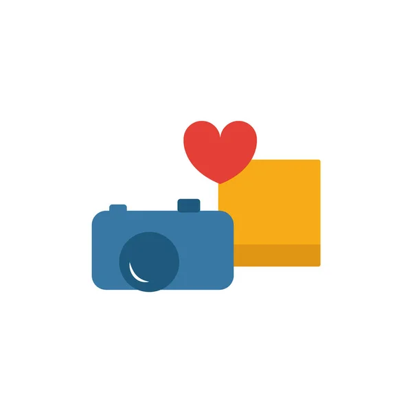 Photo icon. Simple flat element from honeymoon collection. Creative photo icon for templates, software and apps — Stock Vector
