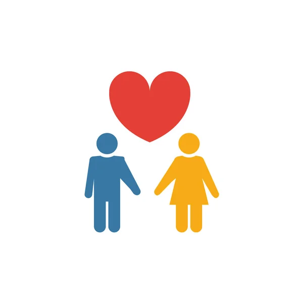 Couple icon. Simple flat element from honeymoon collection. Creative couple icon for templates, software and apps — 스톡 벡터