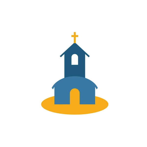 Ikona kostela. Jednoduchý plochý prvek ze sbírky líbánek. Kreativní ikona kostela pro šablony, software a aplikace — Stockový vektor