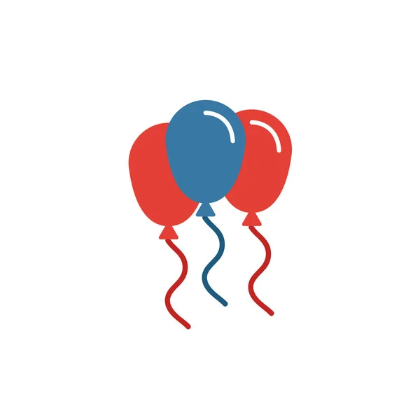 Icono de globos. Elemento plano simple de la colección de luna de miel. Icono de globos creativos para plantillas, software y aplicaciones — Vector de stock