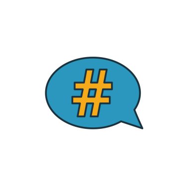 Etiket simgesi. smm simgeleri koleksiyonundan basit bir öge. Yaratıcı Hashtag simgesi ui, ux, apps, yazılım ve bilgi grafikleri