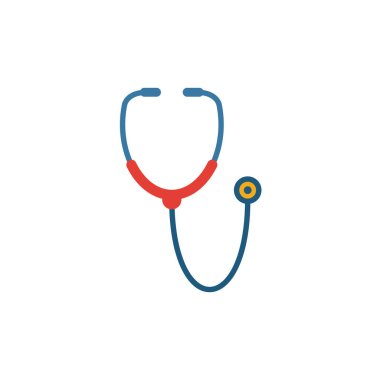 Stetoskop düz simge. Bilgi grafikleri, web tasarımı ve daha fazlası için ilaç koleksiyonundan renkli basit öge