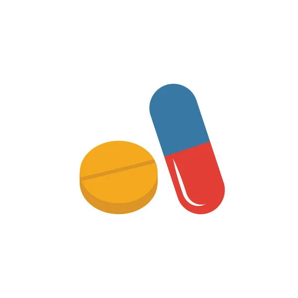 Pills flat icon. Colored simple element from medicine collection for infographics, web design and more — Stock Vector