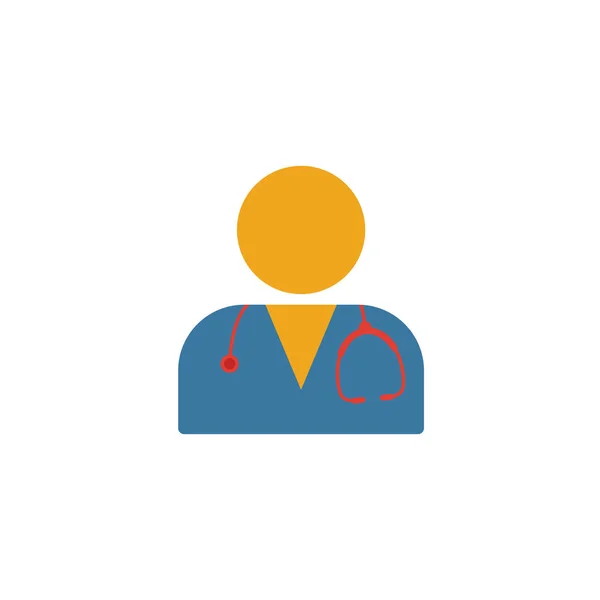 Icono plano del doctor. Elemento simple coloreado de la colección de medicina para infografías, diseño web y más — Archivo Imágenes Vectoriales