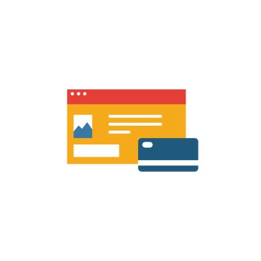 Çevrimiçi Ödeme simgesi seti. Çevrimiçi pazarlama ikonları koleksiyonundan farklı stillerde dört element. Yaratıcı çevrimiçi ödeme simgeleri doldurulmuş, ana hatlar, renkli ve düz semboller