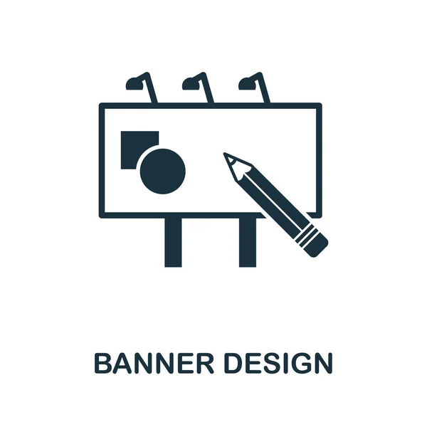 Banner Design ikon. Egyszerű elem a tervezési technológia gyűjteményéből. Kitöltött Banner Design ikon sablonok, infografikák és így tovább — Stock Vector