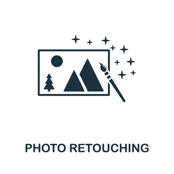 Foto Retoucheren pictogram. Eenvoudig element uit design technologie collectie. Filled Photo Retouching icoon voor sjablonen, infographics en meer — Stockvector