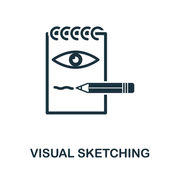 Icono Visual Sketching. Elemento simple de la colección de tecnología de diseño. Icono de dibujo visual rellenado para plantillas, infografías y más — Vector de stock