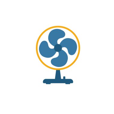 Hayran ikonu. Ev eşyası koleksiyonundan basit bir düz element. Şablon, yazılım ve uygulamalar için yaratıcı fan simgesi