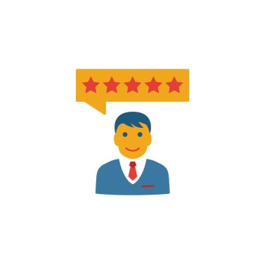 Memnuniyet simgesi. Müşteri hizmetleri koleksiyonundan basit bir düz öge. Şablon, yazılım ve uygulamalar için yaratıcı tatmin simgesi