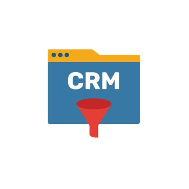 Crm Yazılım simgesi. Crm koleksiyonundan basit düz öge. Şablonlar, yazılımlar ve uygulamalar için yaratıcı crm yazılım simgesi