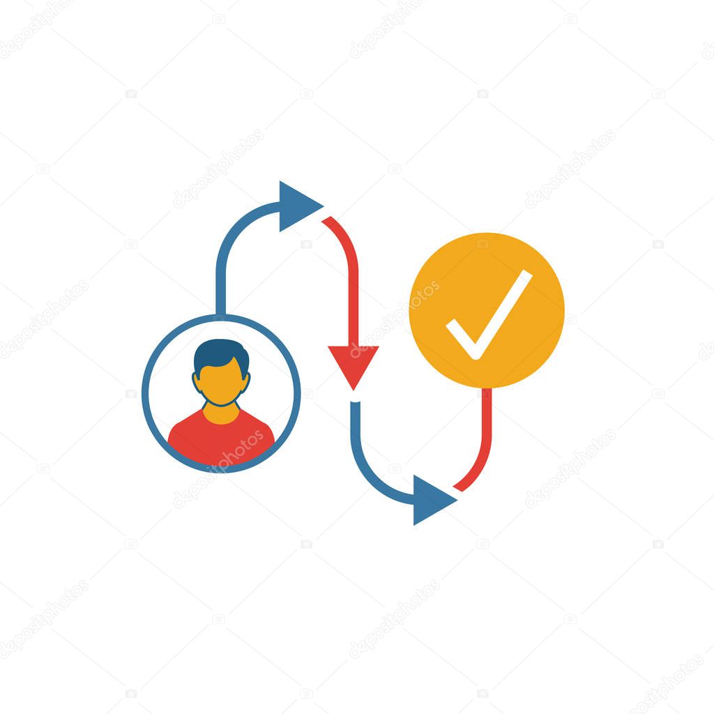 Customer Journey icon. Simple flat element from crm collection. Creative customer journey icon for templates, software and apps.