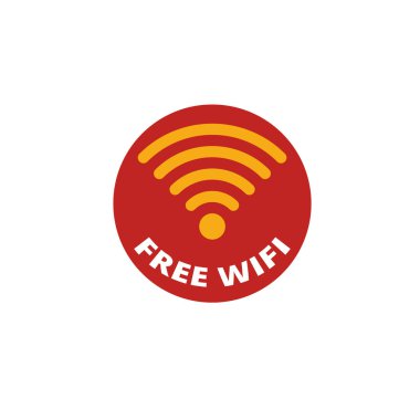 Bedava Wifi simgesi. Havaalanı ikonları koleksiyonundan düz yaratıcı unsur. Şablon, web tasarımı ve yazılım için renkli ücretsiz wifi simgesi