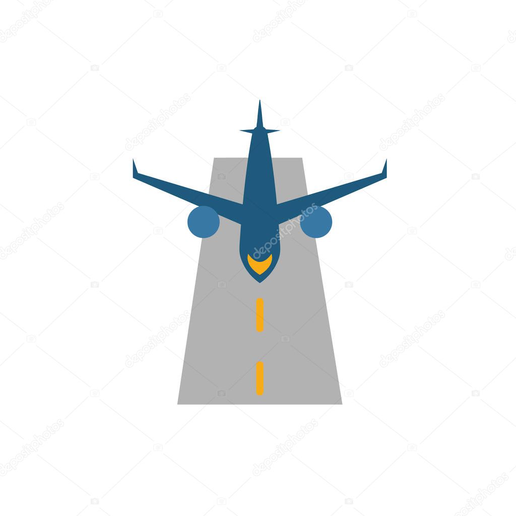 Runway icon. Flat creative element from airport icons collection. Colored runway icon for templates, web design and software