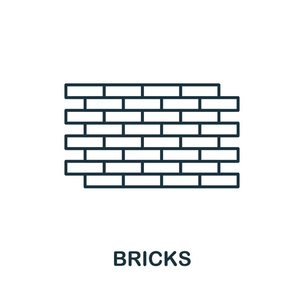 Bricks line icon. Thin style element from construction tools icons collection. Outline Bricks icon for computer and mobile. Symbol, logo vector graphics — Stock Vector