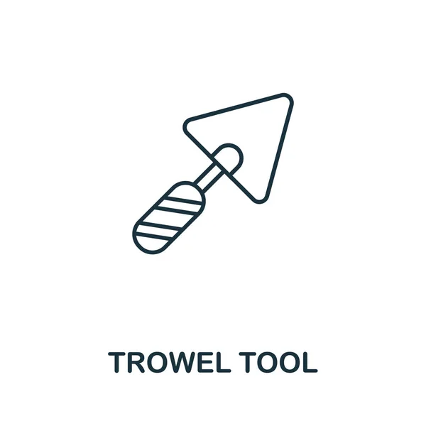 Trowel Tool line icon. 건설 도구 아이콘 컬렉션의 주석 스타일 요소. 컴퓨터와 모바일 용터 플 도구 아이콘의 출력. 심볼, 로고 벡터 그래픽 — 스톡 벡터
