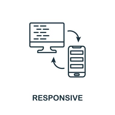 Tepki çizgisi simgesi. Programcı simgesi koleksiyonundan ince tasarım tarzı. Bilgi grafikleri ve şablonlar için basit karşılama simgesi